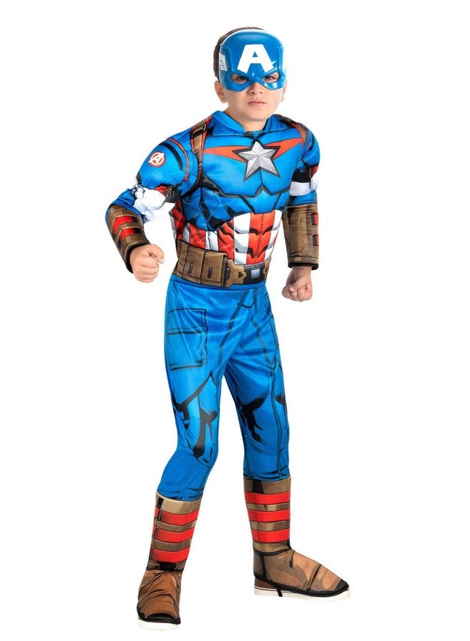 Jazwares Jazwares MARVEL Boys Deluxe Captain America Costume, Kids Avengers Steve Rogers Superhero Halloween Costume, Child - Officially Licensed Medium - Image 3