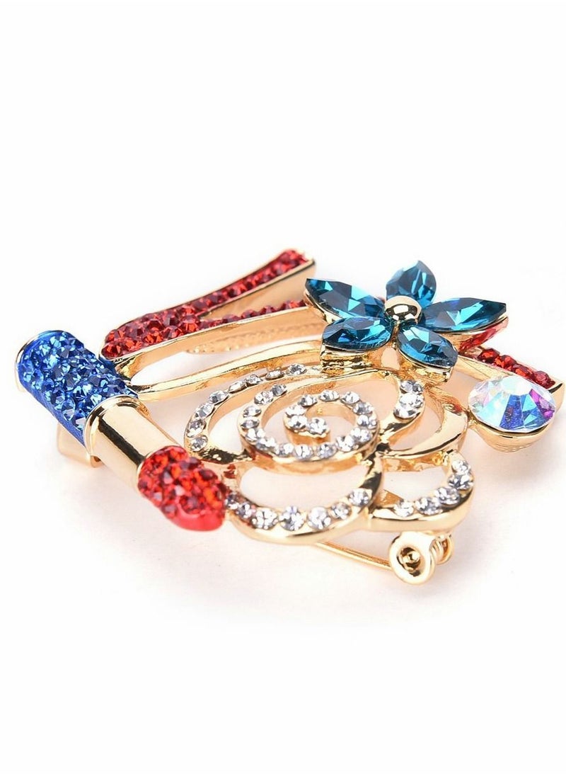 Y&D - Women Crystal Brooches, Lip Stick and High Heel Brooch Pin for Brides Mom's Present - Image 1