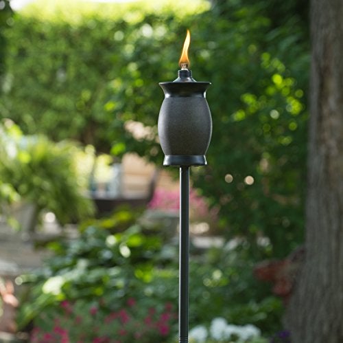 TIKI Resin Jar Torch, 4-in-1 Design, 64" – Weather-Resistant Outdoor Torch for Patio, Garden & Lawn | Stone Color | Includes Long-Lasting Wick & Snuffer | Decorative Backyard & Landscaping Torch - Image 3
