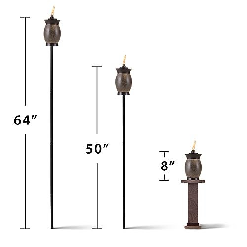 TIKI Resin Jar Torch, 4-in-1 Design, 64" – Weather-Resistant Outdoor Torch for Patio, Garden & Lawn | Stone Color | Includes Long-Lasting Wick & Snuffer | Decorative Backyard & Landscaping Torch - Image 5