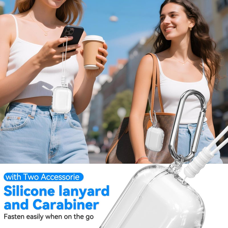 joremx for Airpods Pro 3 Case (2025), Joremx Shockproof Clear Cover, Soft TPU Highly Transparent Anti-Yellowing for AirPods Pro 3rd Generation Case with Cleaning Kit & Round Buckle & Lanyard (Clear) - Image 2