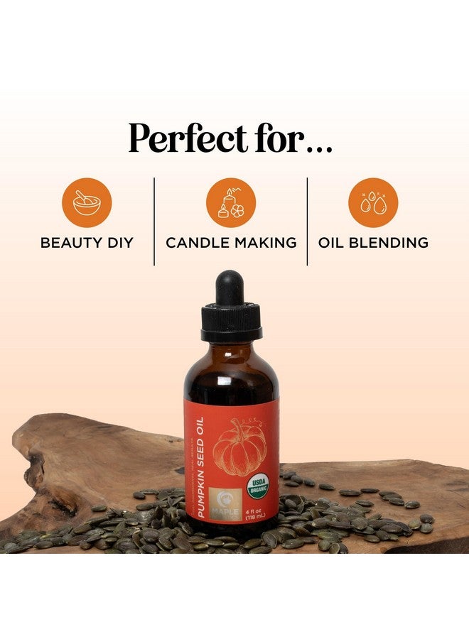 Maple Holistics زيت بذور اليقطين العضوي 100% زيت بذور اليقطين النقي لنمو الشعر والجلد الجاف وزيت الوجه المضاد للشيخوخة زيت شعر عضوي للشعر الجاف التالف والنمو معصور على البارد وعير مكرر (4 أونصات) - Image 2