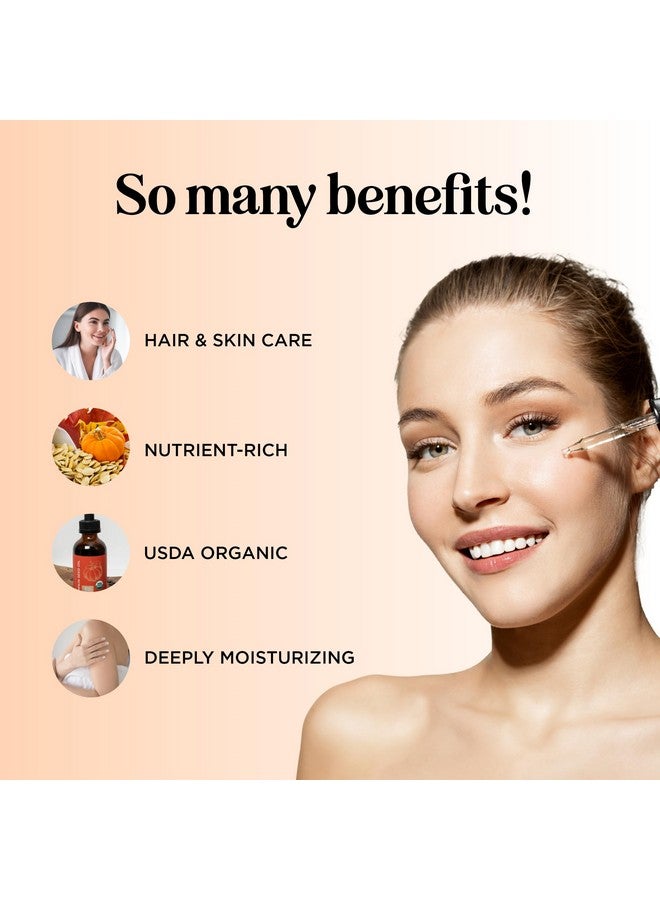 Maple Holistics زيت بذور اليقطين العضوي 100% زيت بذور اليقطين النقي لنمو الشعر والجلد الجاف وزيت الوجه المضاد للشيخوخة زيت شعر عضوي للشعر الجاف التالف والنمو معصور على البارد وعير مكرر (4 أونصات) - Image 3