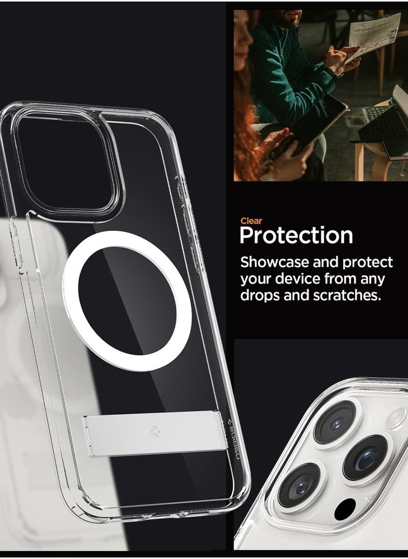 Ultra Hybrid S MagFit iPhone 15 Pro MAX Case Cover MagSafe with Kickstand - Crystal Clear