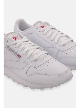 Reebok Men Classic Leather Lace Up Running Shoes, White  - Image 2