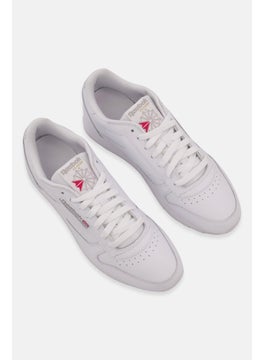 Reebok Men Classic Leather Lace Up Running Shoes, White  - Image 3