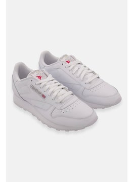 Reebok Men Classic Leather Lace Up Running Shoes, White  - Image 1