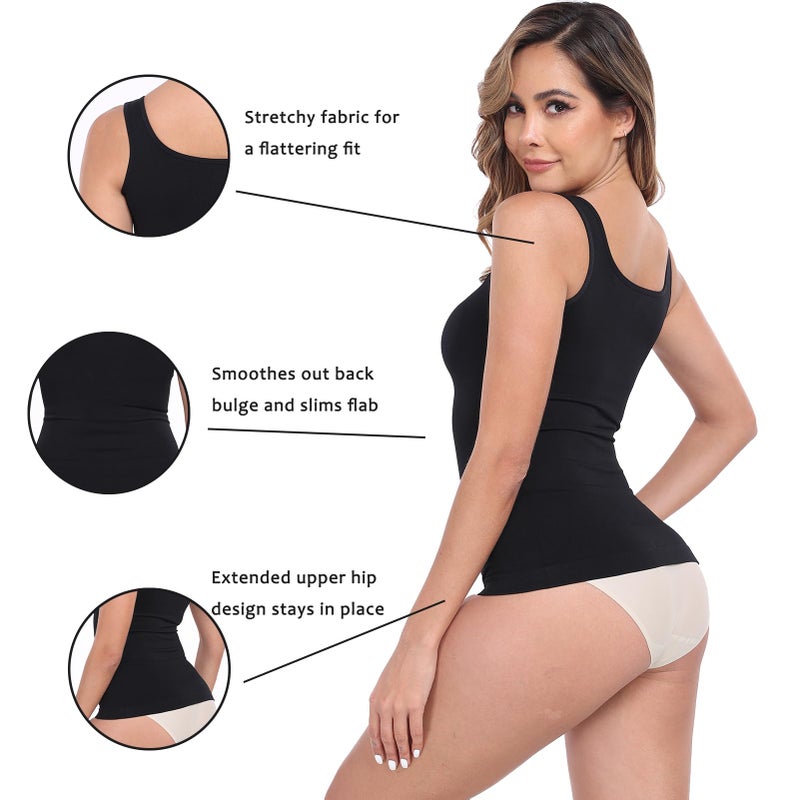 YIOIOIO Women Shapewear Tank Tops Tummy Control Compression Tops seamless Body Shaper Camisole - Image 3