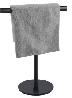 Excefore Minimalist T-Shape Hand Towel Holder, Free Standing Rack for Bathroom & Kitchen Countertops | Matte Black Stainless Steel Finish  - Image 1