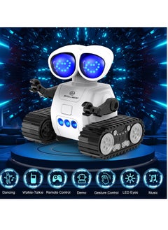 General Rechargeable Remote Control Robot Toys with Auto-Demonstration, Music & LED Eyes. Walkie Talkie Robot Toys for Kids 7 8 12, Kids Robot Toys Gifts for Boys Girls, Toddler RC Robot (White)  - Image 2