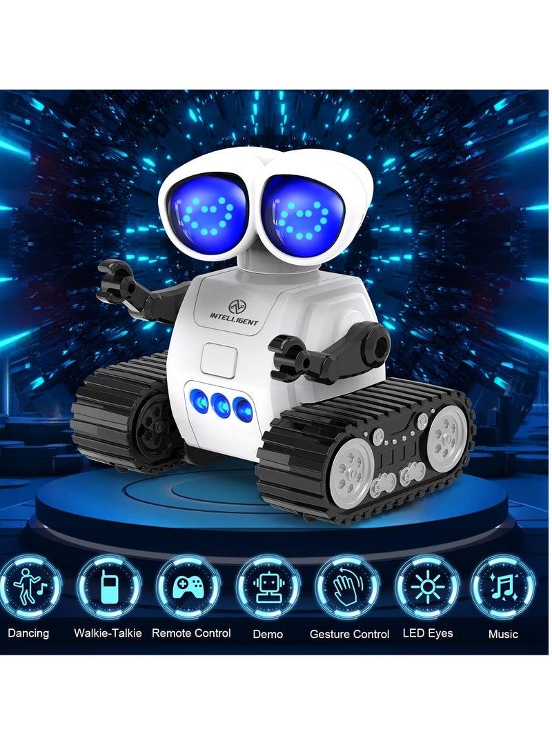 General Rechargeable Remote Control Robot Toys with Auto-Demonstration, Music & LED Eyes. Walkie Talkie Robot Toys for Kids 7 8 12, Kids Robot Toys Gifts for Boys Girls, Toddler RC Robot (White)  - Image 2