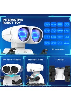 General Rechargeable Remote Control Robot Toys with Auto-Demonstration, Music & LED Eyes. Walkie Talkie Robot Toys for Kids 7 8 12, Kids Robot Toys Gifts for Boys Girls, Toddler RC Robot (White)  - Image 3