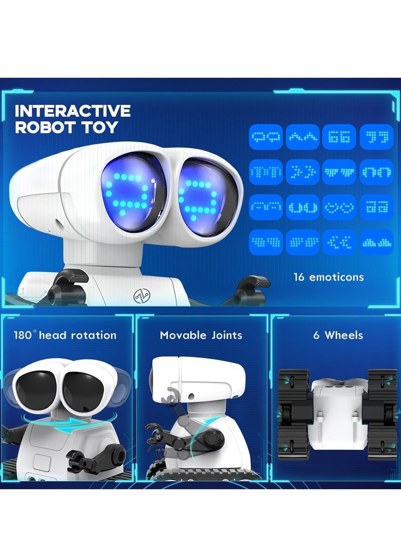General Rechargeable Remote Control Robot Toys with Auto-Demonstration, Music & LED Eyes. Walkie Talkie Robot Toys for Kids 7 8 12, Kids Robot Toys Gifts for Boys Girls, Toddler RC Robot (White)  - Image 3