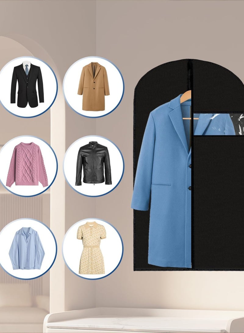 Zippered Hanging Suit Protector Bag Black，Garment Bags Suit Bags 60*120 cm, Garment Covers for Hanging Clothes on Closet or Travel,Suit Covers for Storage Suits, T-shirts and Jackets  - Image 4