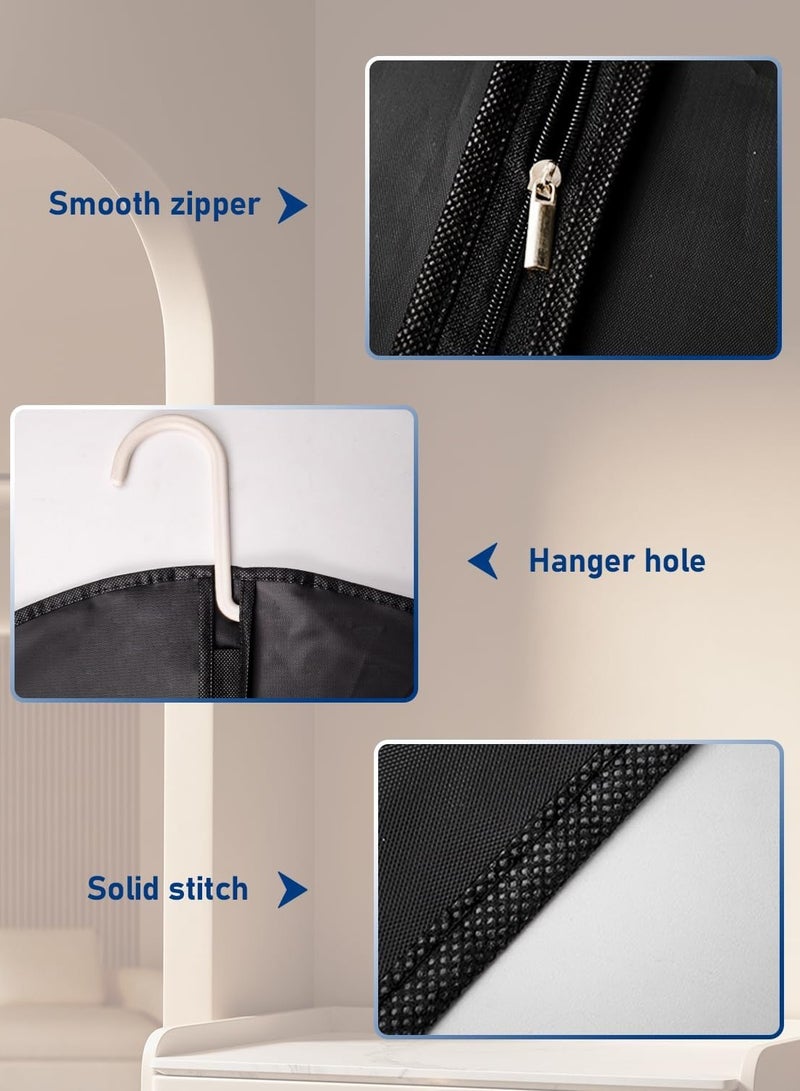 Zippered Hanging Suit Protector Bag Black，Garment Bags Suit Bags 60*120 cm, Garment Covers for Hanging Clothes on Closet or Travel,Suit Covers for Storage Suits, T-shirts and Jackets  - Image 3