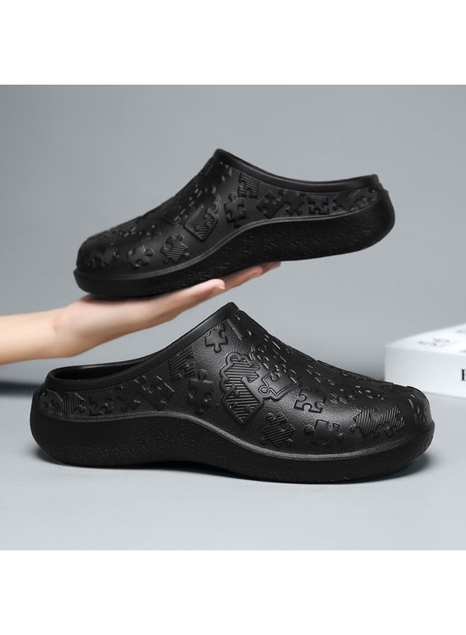 Professional Work Shoes, Oil-Proof, Waterproof, Non-Slip, Unisex Safety Chef & Nurse Shoes, Black - Image 4