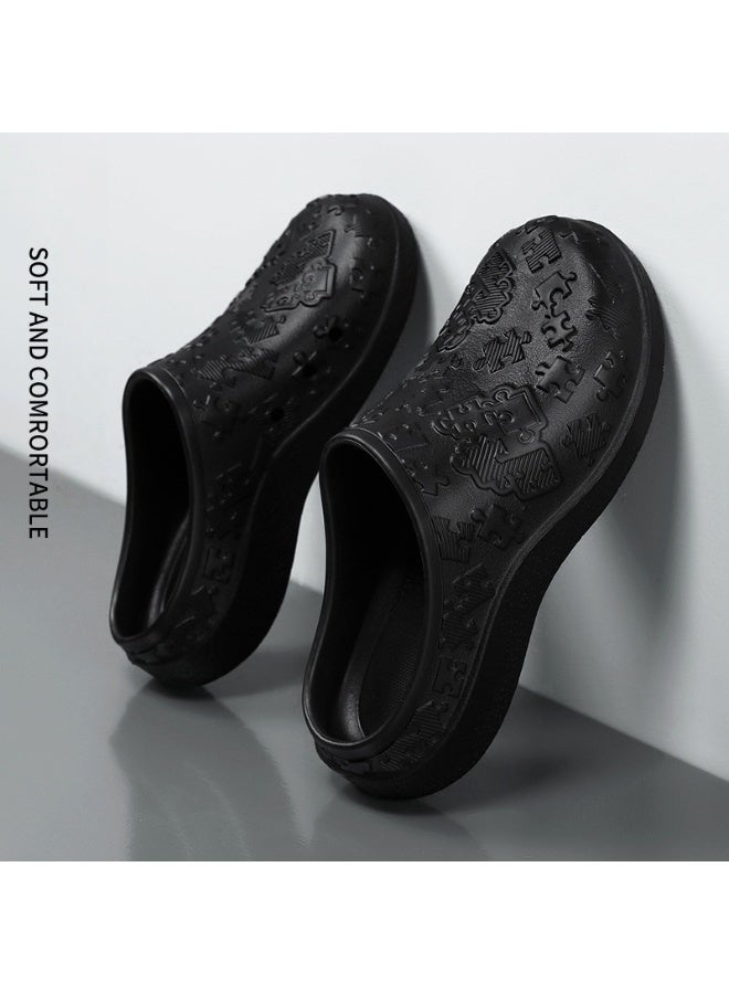 Professional Work Shoes, Oil-Proof, Waterproof, Non-Slip, Unisex Safety Chef & Nurse Shoes, Black - Image 2