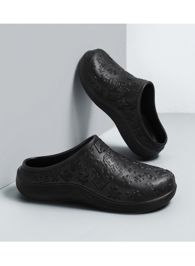 Professional Work Shoes, Oil-Proof, Waterproof, Non-Slip, Unisex Safety Chef & Nurse Shoes, Black - Image 5