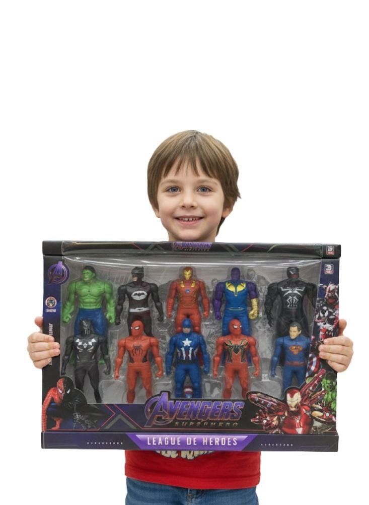 Premium Avengers League of Heroes Action Figure Set with Hulk Iron Man Spider Man and Captain America - Image 2