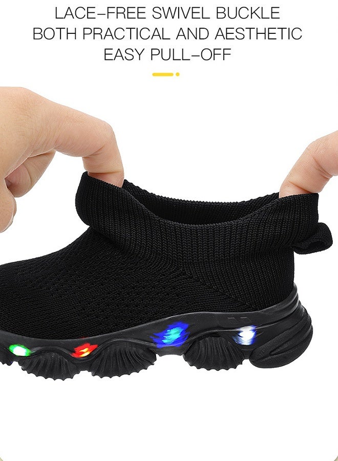 حذاء رياضي للأطفال الصغار مزود بإضاءة LED يسمح بمرور الهواء للمشي الأول، حذاء رياضي كاجوال شبكي للأولاد والبنات - Image 4