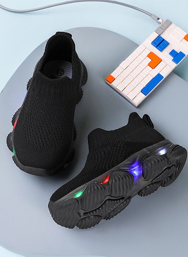 حذاء رياضي للأطفال الصغار مزود بإضاءة LED يسمح بمرور الهواء للمشي الأول، حذاء رياضي كاجوال شبكي للأولاد والبنات - Image 3