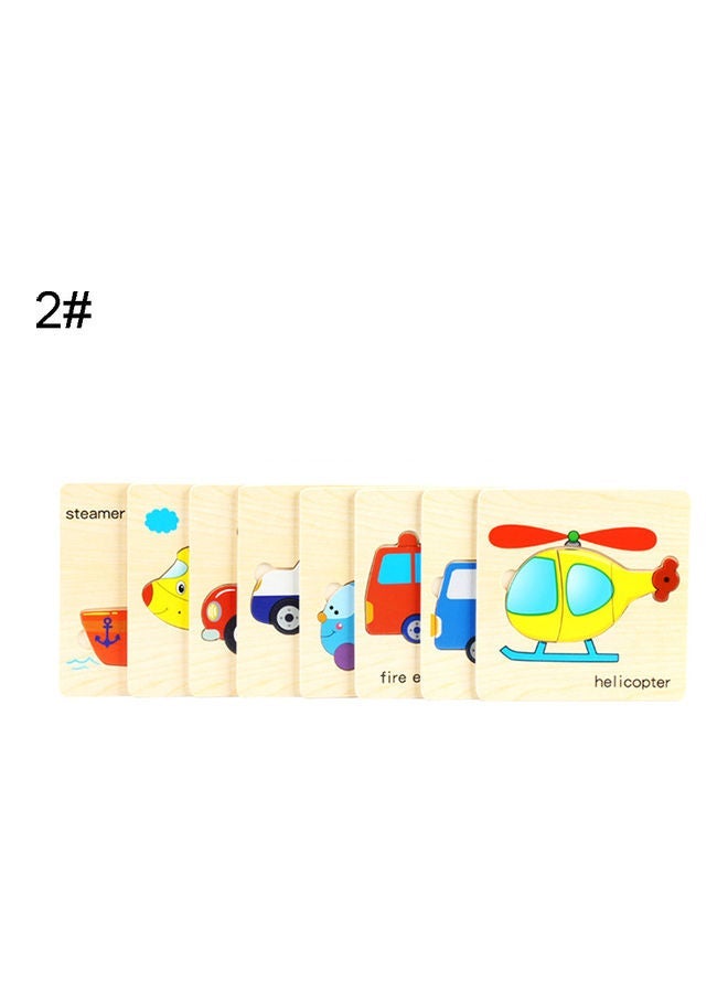 NIBEMINENT 8-Piece Wooden Cartoon Fruit Puzzle 16x2x16cm - Image 1