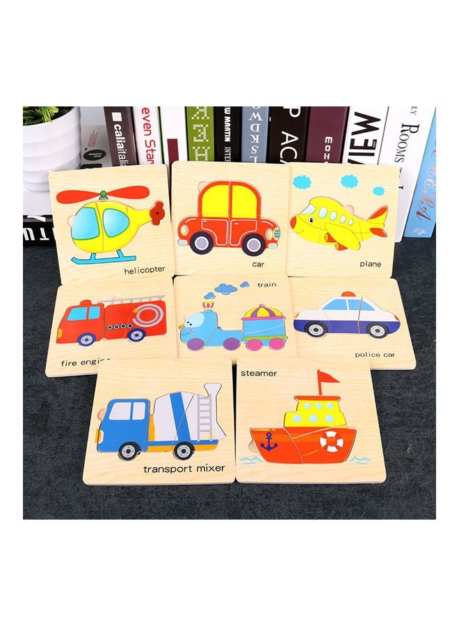 NIBEMINENT 8-Piece Wooden Cartoon Fruit Puzzle 16x2x16cm - Image 2