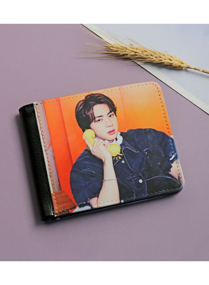 NIBEMINENT BTS Team member JIN Wallet Butter Album Elements PU Purse  - Image 1