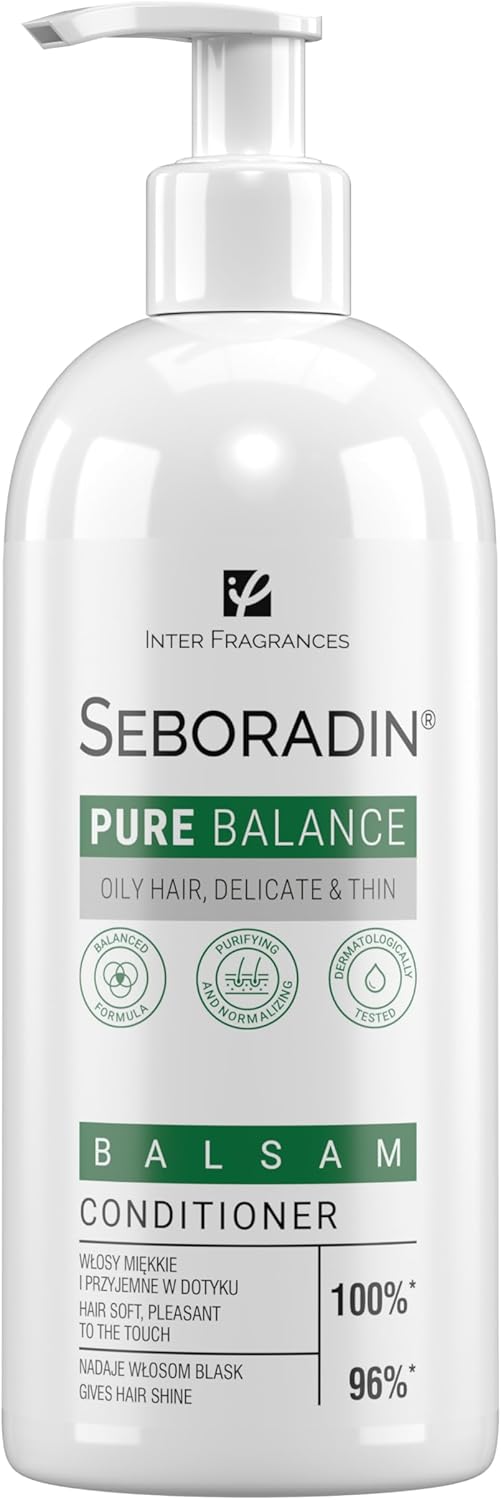 Seboradin Hair Conditioner For Thin Fine Hair Prone To Greasiness Moisturizing Volumizing Smoothing Inulin Jojoba Oil Vegetable Glycerin Pure Ballance 400 ml
