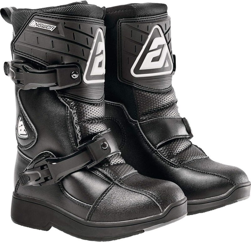 Racing 446170 Powersports Motocross Protection Gear: Pee Wee Boots, Black/Black, Youth 11, 1 Pair