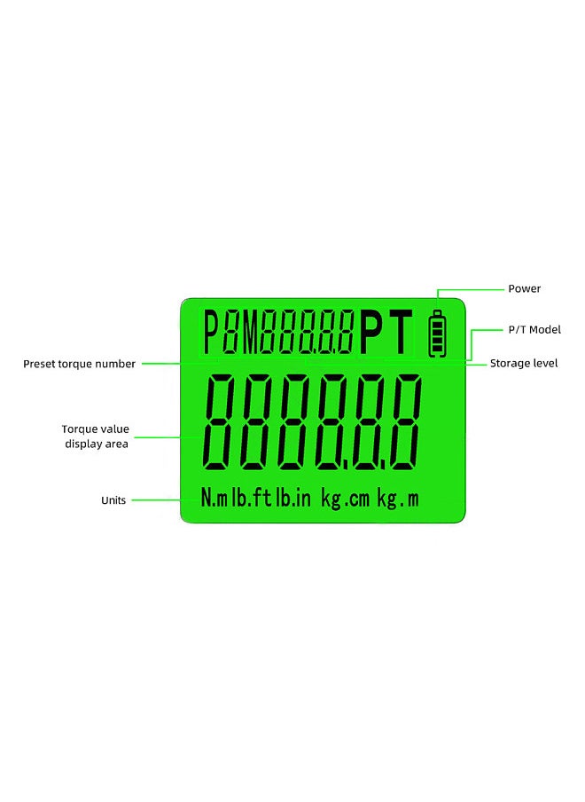 Generic Digital Torque Meter Digital Backlight Display Wrench Torque Tester Two Working Modes Adjustable Five Units Switchable with Buzzer and LED Indicator Light Function  - Image 4