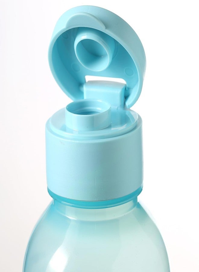 Gluman Plastic Spout-Lid Water Bottle Set of 3 | Anti Bacterial | 100% Food Grade | Dishwasher Safe | Freezer Safe | Recyclable (1100 ml Bottle) (Sky Blue) - Image 2