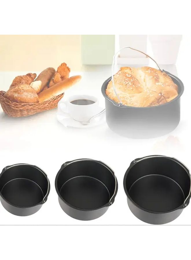 1 3 Non Stick Air Fryer Baking Molds Carbon Steel Round Trays 6 7 8 Inches for Pizza Cakes French Fries Home Cooking Weddings Holidays Easy to Clean Durable Kitchen Accessories - Image 4