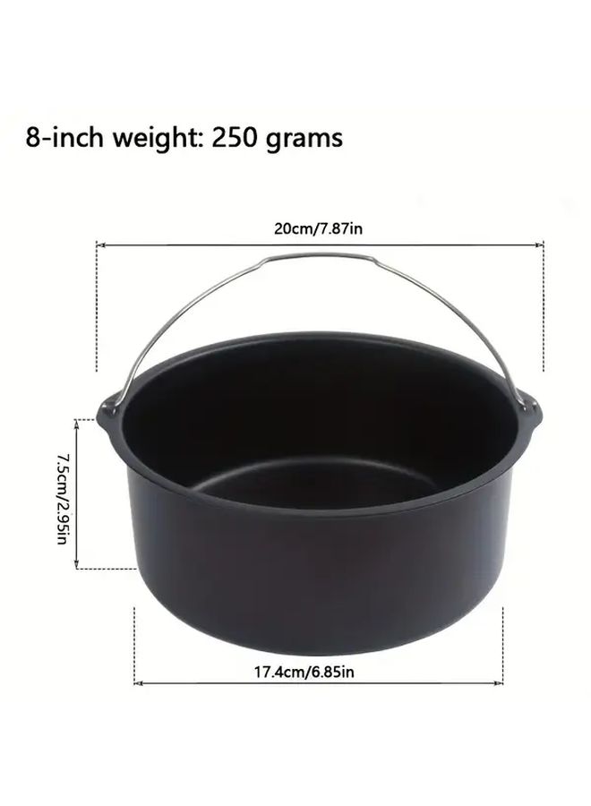 1 3 Non Stick Air Fryer Baking Molds Carbon Steel Round Trays 6 7 8 Inches for Pizza Cakes French Fries Home Cooking Weddings Holidays Easy to Clean Durable Kitchen Accessories - Image 3
