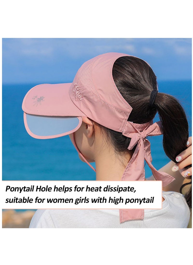 Excefore Wide Brim Visor Hat for Women, Golf Visor Cap Sun Protection Hat for Beach Garden Tennis Running Sunshade Hat - Image 3