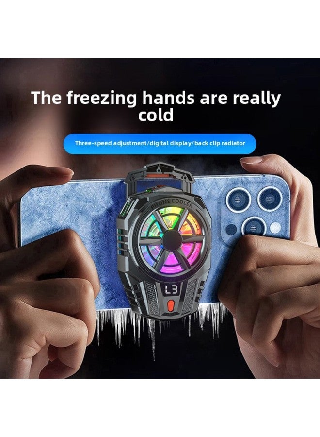Mobile Phone Radiator Semiconductor X116 Ice Porcelain Refrigeration Cooling Adjustable Digital Display Game Live Back Clip Type-Color:X116a  - Image 2