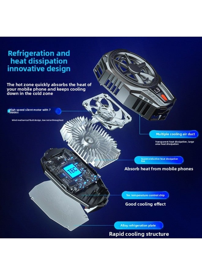 Mobile Phone Radiator Semiconductor X116 Ice Porcelain Refrigeration Cooling Adjustable Digital Display Game Live Back Clip Type-Color:X116a  - Image 4