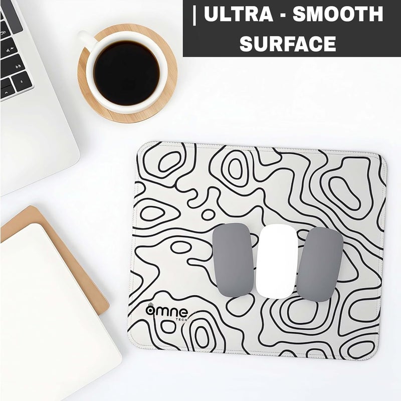 omne TECH Premium Mouse Pad – 3 mm Thick, Smooth Surface, Anti-Slip Rubber Base, Waterproof, Anti-Fray Stitched Edges, Modern Geometric Line Design for Office, Home & Gaming - Image 3