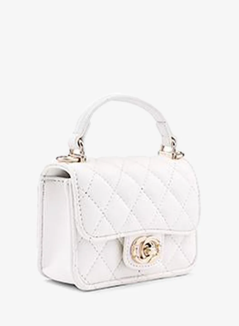 Cuple White Tween Girls Quilted Top Handle Bag for Women | Best Price UAE