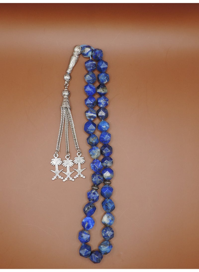 Kamins Collection Natural Lapis Lazuli Tasbih With ( Hexagonal Cuts ) - Image 2