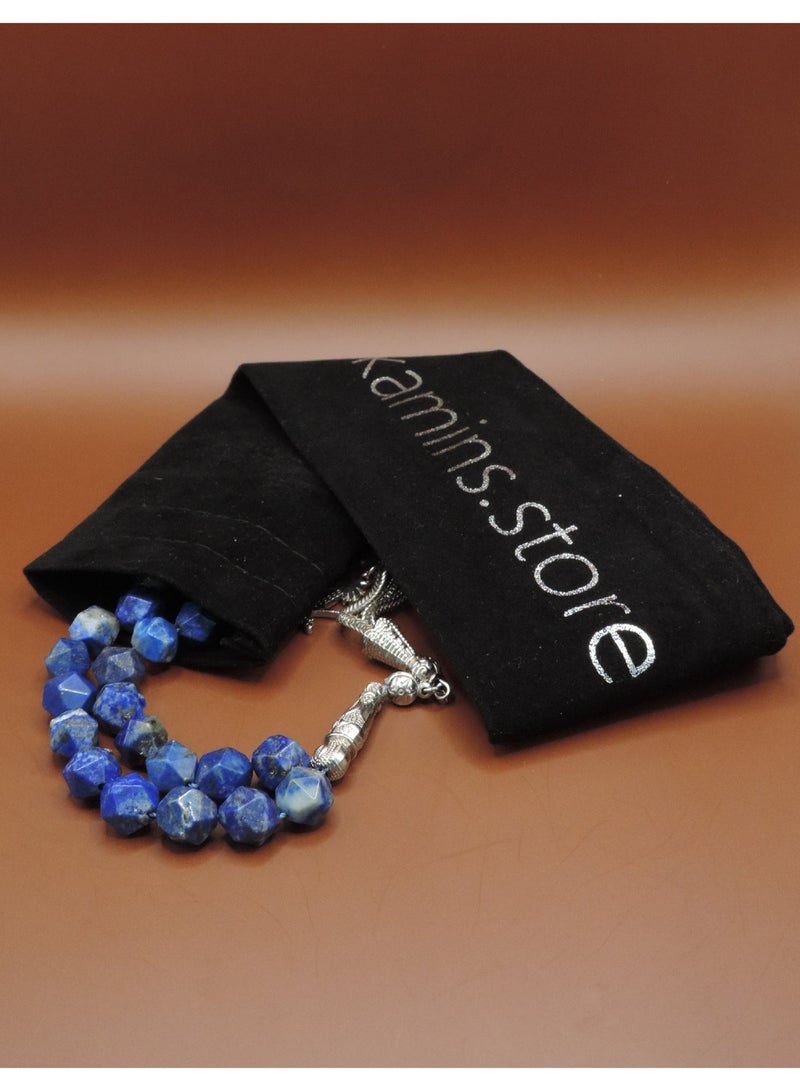 Kamins Collection Natural Lapis Lazuli Tasbih With ( Hexagonal Cuts ) - Image 1