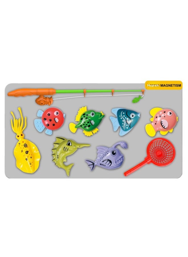 Children's Play House Water Toys 272-86 Parent-child Interactive Single Rod Telescopic Magnetic Fishing Game Suit-Color:Default  - Image 3