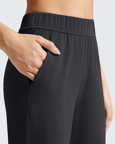 G4Free Women Pants Casual Wide Leg Yoga Work Pants with Pockets High Waist Dress Pants Business Office Trousers Slacks (Black,XL,Regular) - Image 2