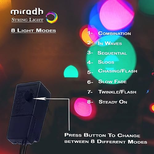 MIRADH 20M 80 Led Outdoor String Lights Decoration 8 Modes Diwali Lights for Decoration for Home,Lights for Diwali Decoration,led Lights for Home Decoration led Strip Lights (Multicolor) - Image 3