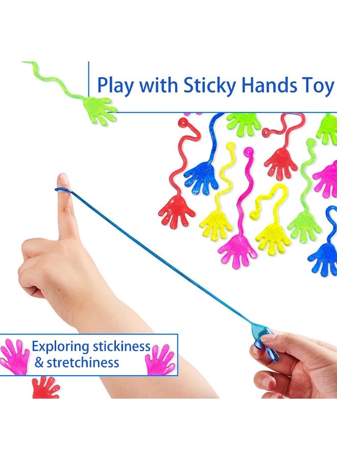12PCS Sticky Hands, Stretchy Sticky Hand Toy Set, Sensory Stress Relief Creativity Stretch Fun Toys for Kids Birthday Party Favors, Classroom Rewards, Play Activities and Fostering Children's Creative(Random Color) - Image 4