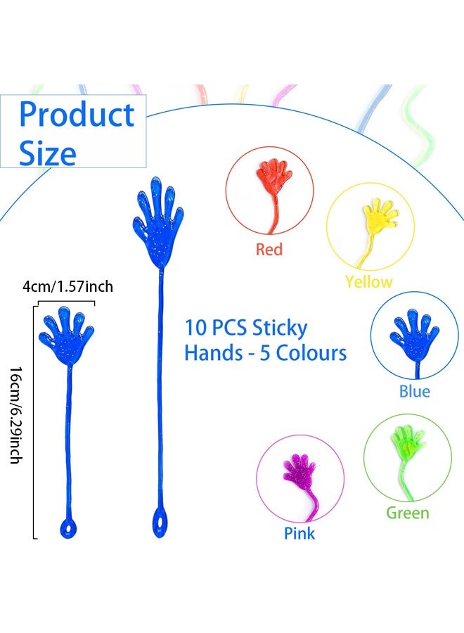 12PCS Sticky Hands, Stretchy Sticky Hand Toy Set, Sensory Stress Relief Creativity Stretch Fun Toys for Kids Birthday Party Favors, Classroom Rewards, Play Activities and Fostering Children's Creative(Random Color) - Image 2