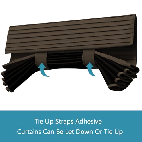 Muamar French Door Curtains Privacy Door Blind, Front Door Window Curtain, Venetian Blinds Style Door Window Cover, 1 Panel (Coffee, W30” x L80”) - Image 3