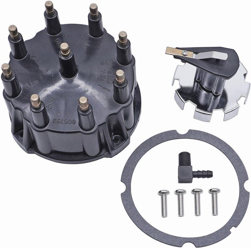 BOLEWIN مجموعة غطاء الموزع ودوار الإشعال 805759Q3 متوافقة مع محركات V-8 سعة 5.0L، 5.7L، 7.4L، 8.2L المعدلة للعمل في بيئات قاسية، ومزودة بأنظمة إشعال من نوع Thunderbolt IV وV HEI: 805759T3، 805759T1، 805759A5، رقم المنتج: 18-5273 - Image 1