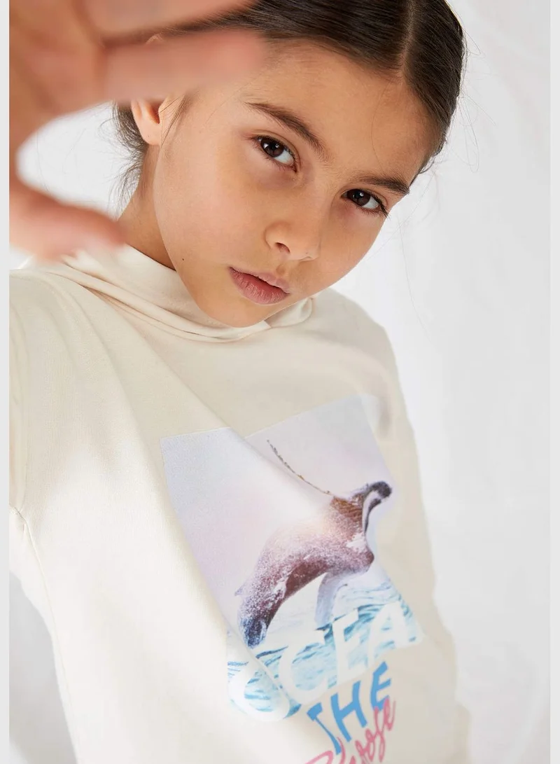DeFacto Girl Knitted Regular Fit Hooded Sweat Shirt