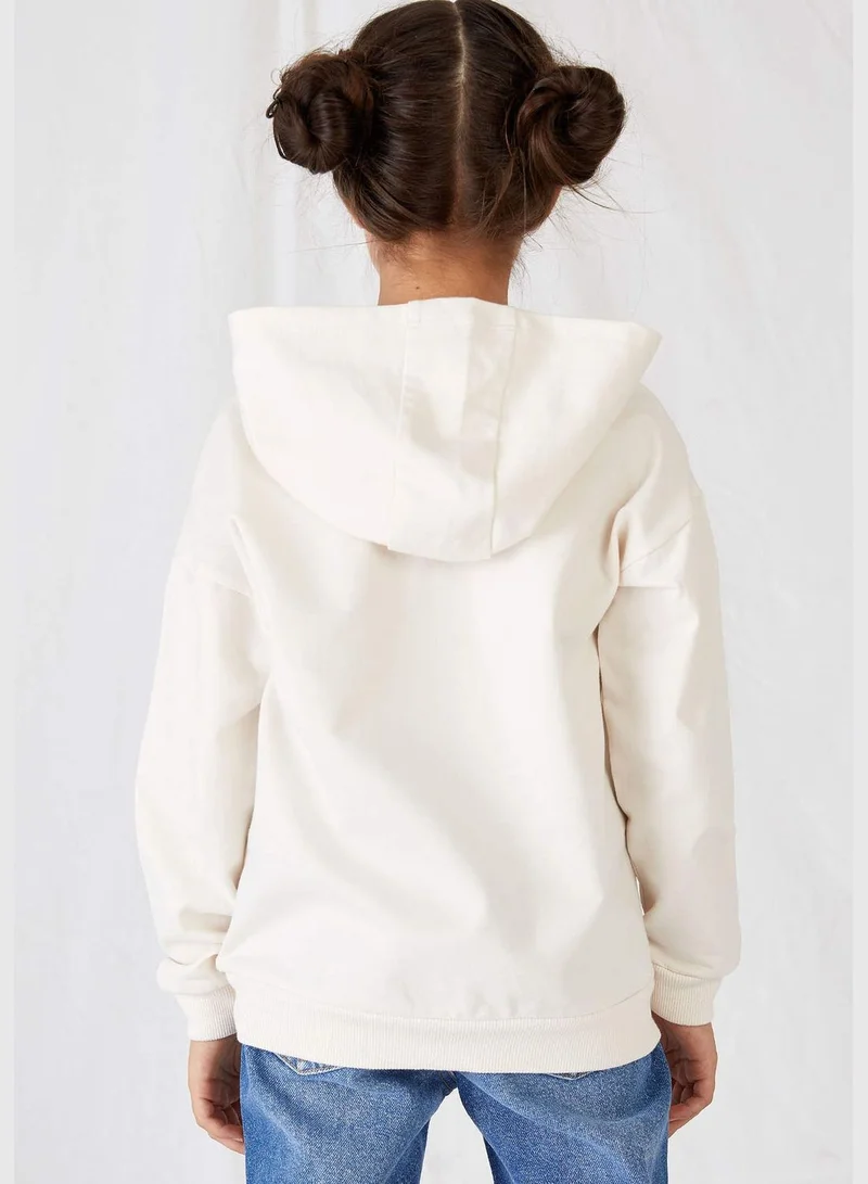 DeFacto Girl Knitted Regular Fit Hooded Sweat Shirt